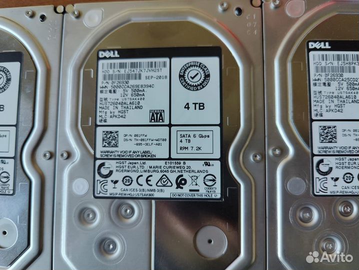 Жесткие диски Dell 61FFW 4TB SATA 7.2K 6gbps 3.5