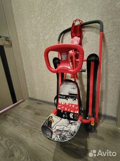 Детский снегокат со спинкой