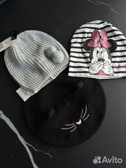 Шапка на девочку 3 шт