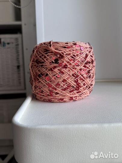 Пряжа с пайетками на хлопке