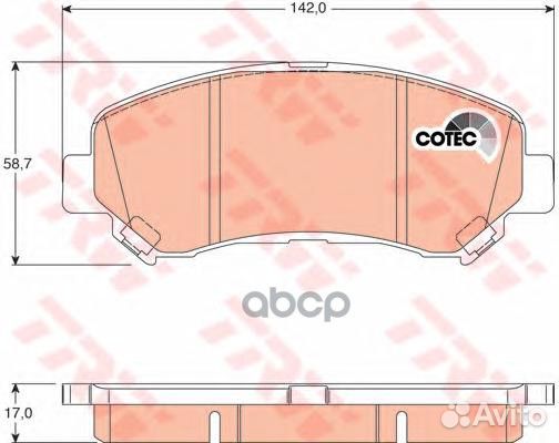 Колодки тормозные дисковые перед GDB3467 TRW