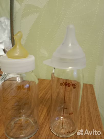 Бутылочки для кормления pigeon и NUK стекло ц.за 2