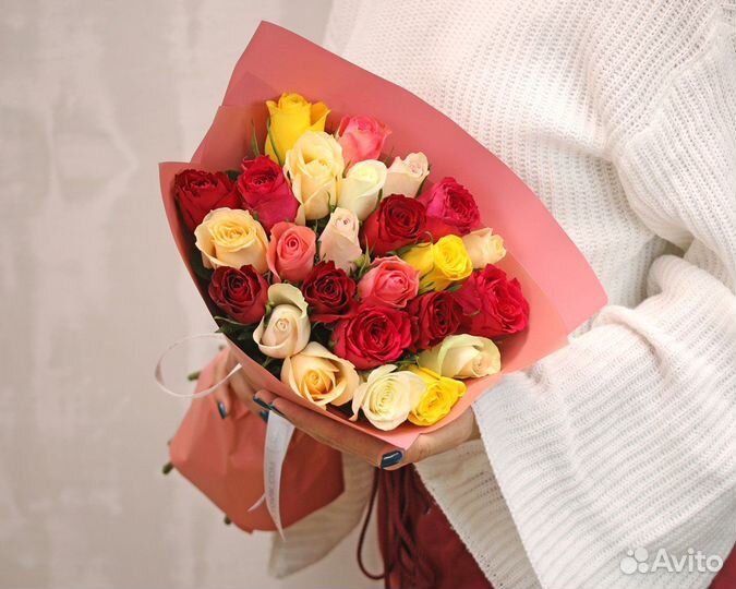 Букет из 25 различных роз (Кения)