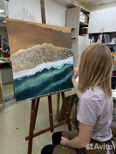 Картина маслом море