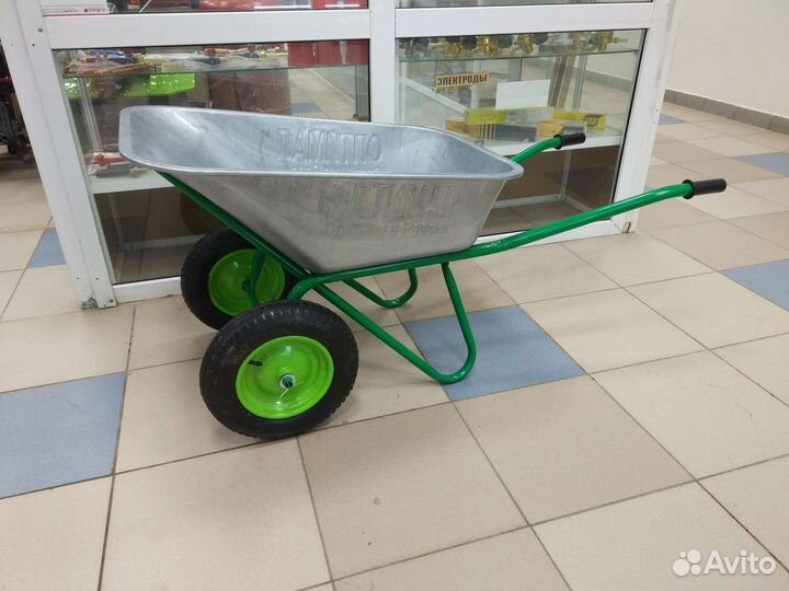 Тачка строительная двухколесная 110л 200кг