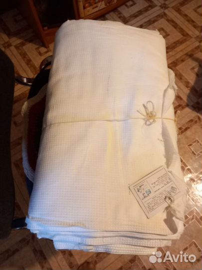 Ткань белая вафельная полотенечная 70руб м