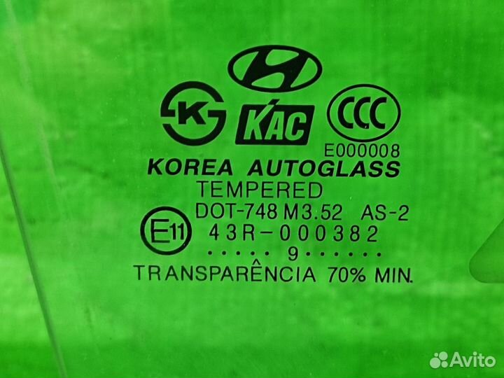 Стекло двери прав. перед. Hyundai Tucson