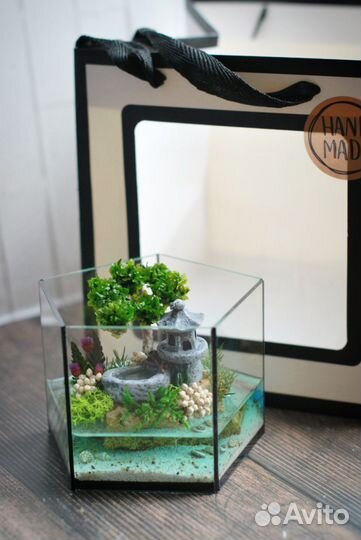 Моссариум Флорариум с японским колодцем цукубаи