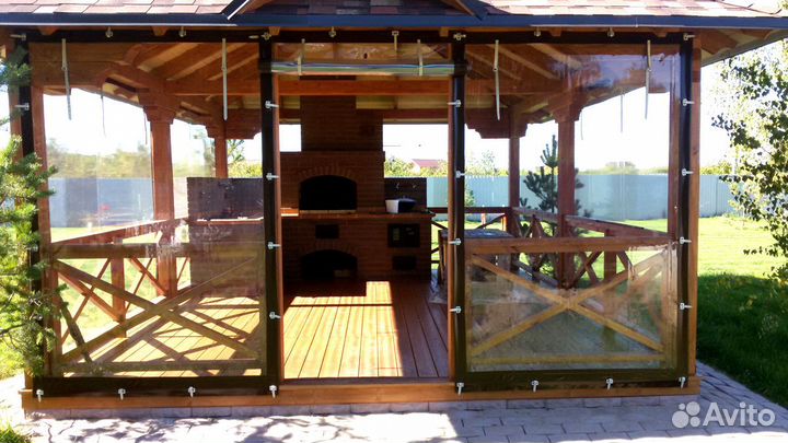 Мягкие окна для беседки под 