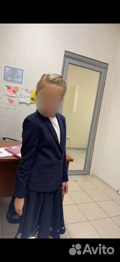Костюм пиджак и юбка, школьный, 134
