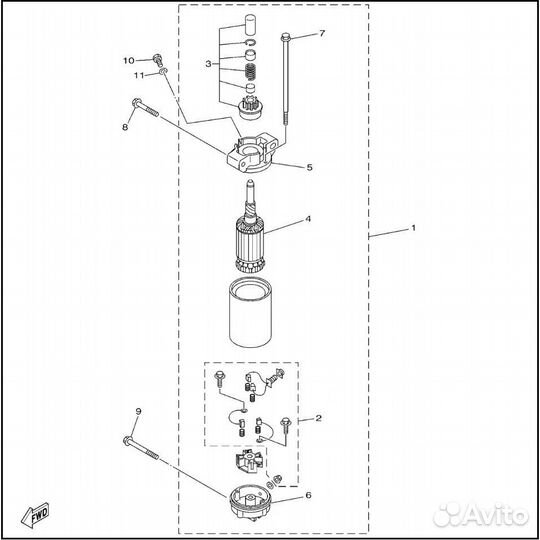 Электростартер Yamaha 9.9-15 л.с 4 такта