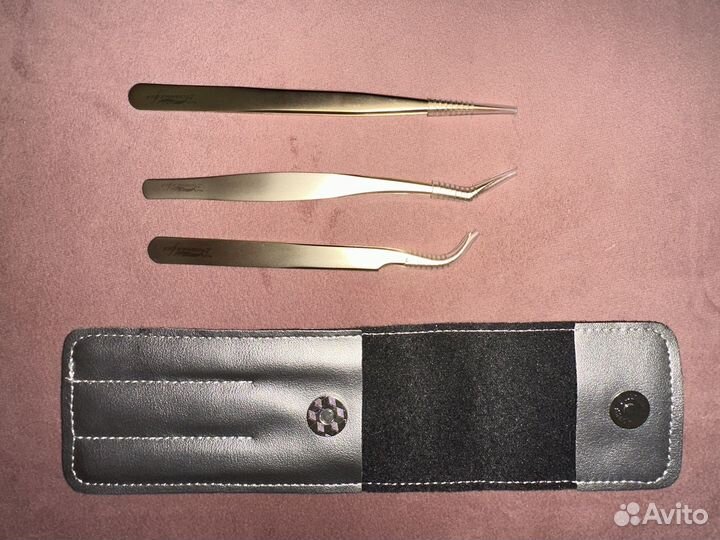 Набор пинцетов для наращивания в чехле