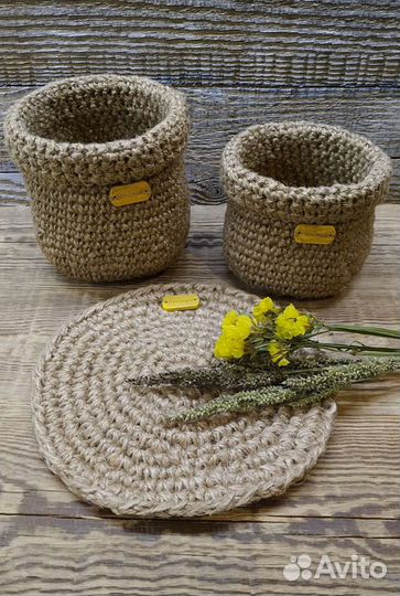 Изделия из джута ручной работы