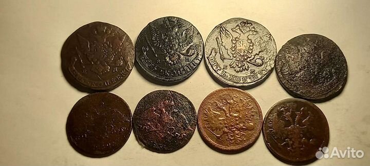 Старинные монеты 18,19 век.медь