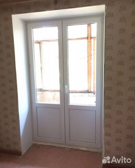 Балконная дверь двухстворчатая, 1500х2100 мм