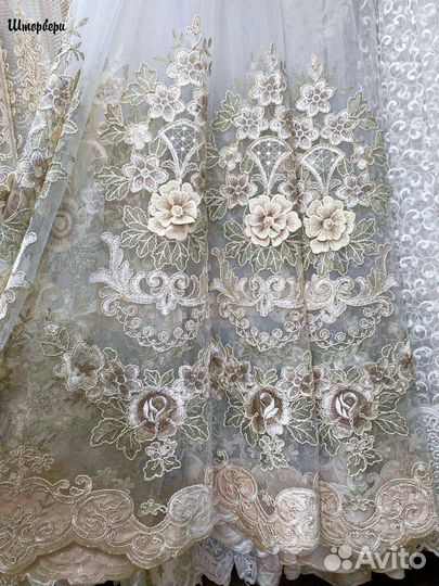 Тюль люкс с цветами. Новый
