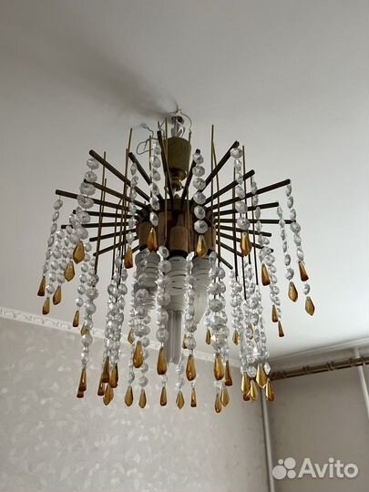 Люстра хрустальная винтажная солнце