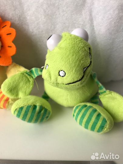 Мягкие игрушки слон львенок лягушонок бегемотик