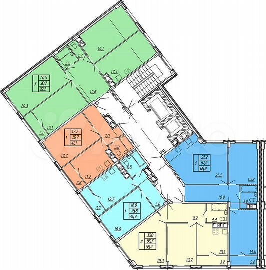 1-к. квартира, 41,1 м², 15/17 эт.