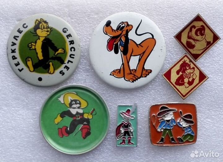 Значки СССР Дисней Микки Маус Винни Пух Пиф Плуто