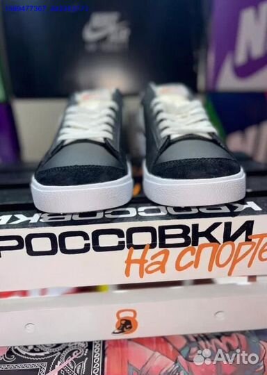 Nike Blazer Low Black White Swoosh (Арт.13610)