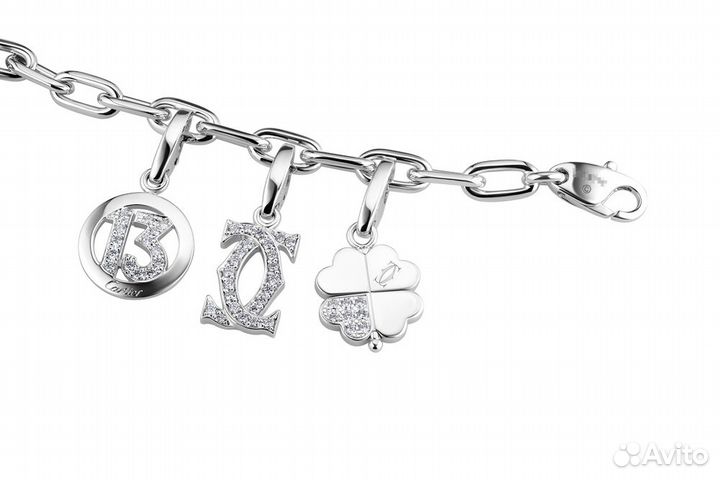 Браслет Cartier Nine - Charms White Gold Bracelet