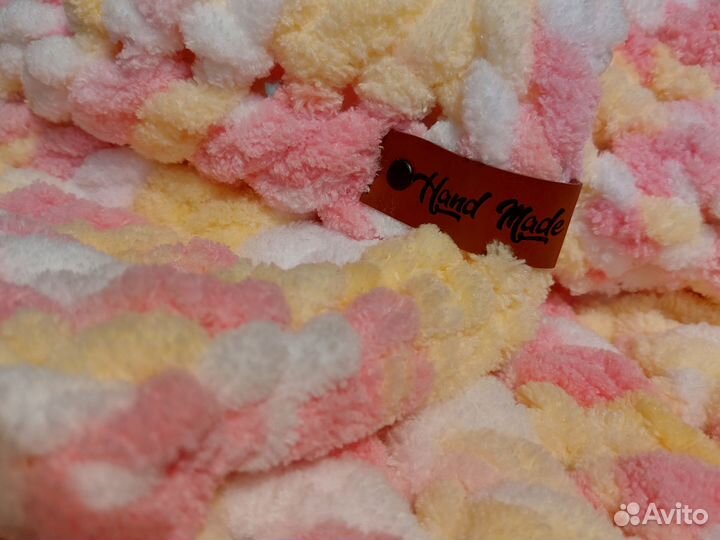 Плед вязаный плюшевый детский