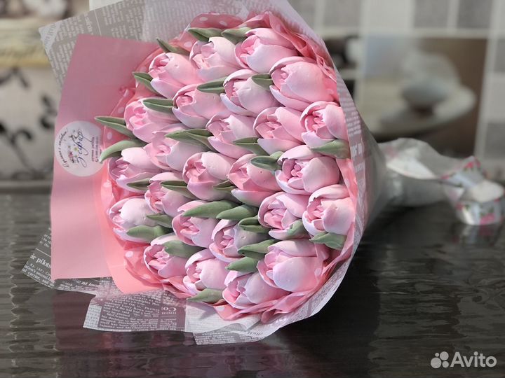 Тюльпаны из зефира круглый год