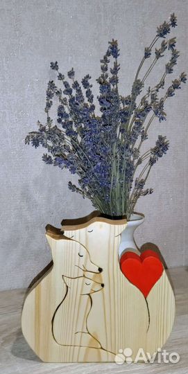 Деревянные фигурки и статуэтки, пазл, лисички