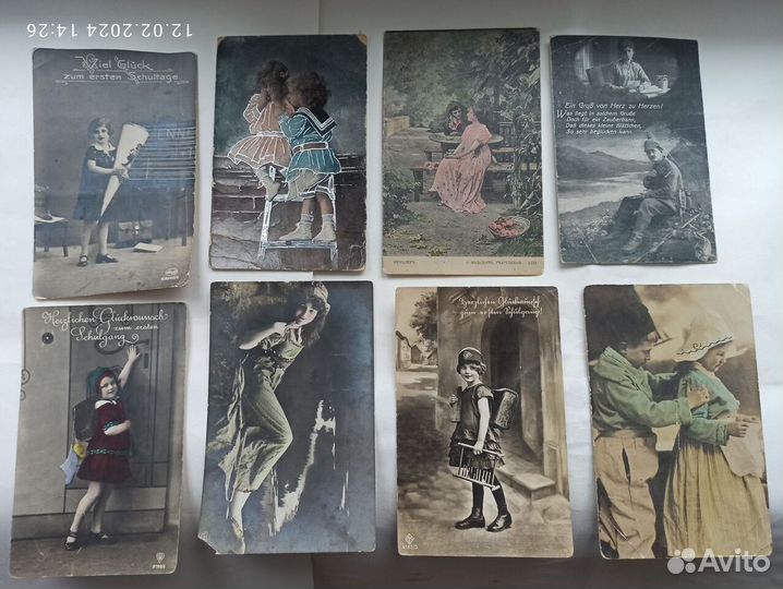 Старые карточки - чистые и подписанные