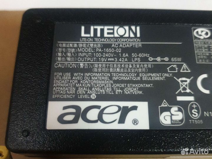 Блок питания для ноутбука 19V-3.42A 65w 5.5x1.7mm