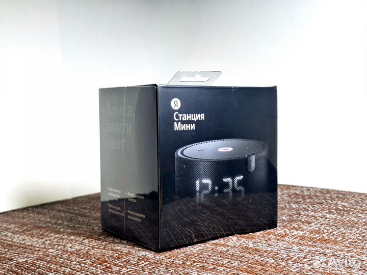 Яндекс Станция Мини с часами новая чёрная