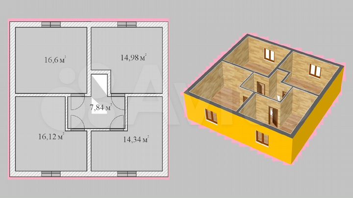 Дом 143 м² на участке 10 сот.