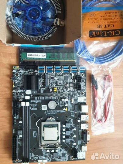 Комплект для майнинга (мать, проц, память, кулер)