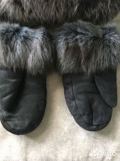 Шапка с варежками