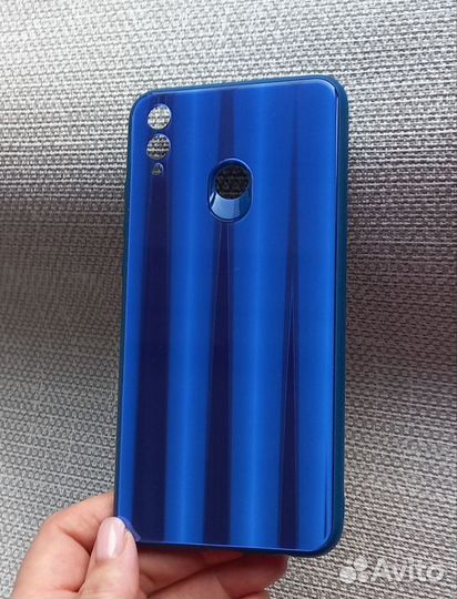 Новый чехол бампер Honor 8x синий голографический