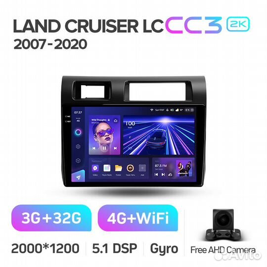 Магнитола Teyes CC3 2K 3/32 Toyota Land Cruiser 70