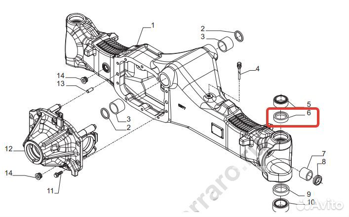 Сальник шкворня Carraro 141876 Верх