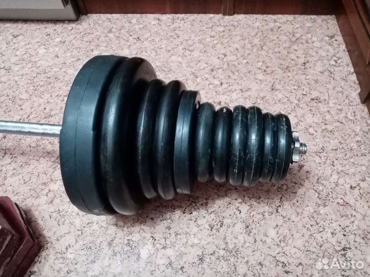 Штанга: гриф, блины, гантели, стойки