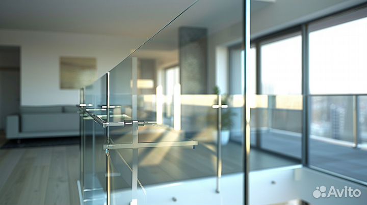 Стеклянное ограждение лестницы на заказ