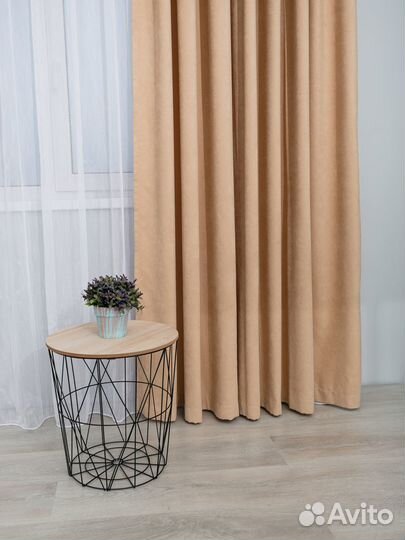 Готовые шторы велюр-канвас 250*260см
