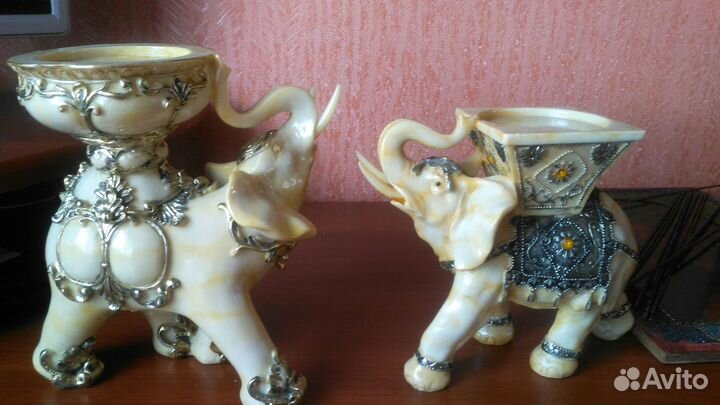 Статуэтки слоны-подсвечники
