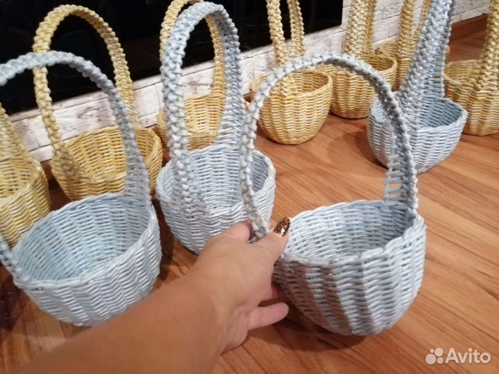 Корзинки из бумажной лозы