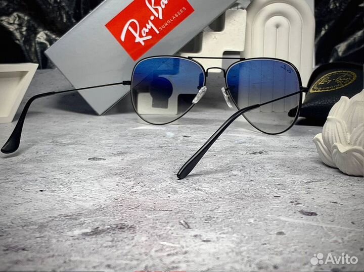 Очки Ray Ban Aviator серебристые