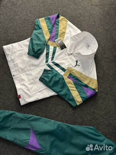 Спортивный костюм Puma белый в стиле ретро из 80х мужской