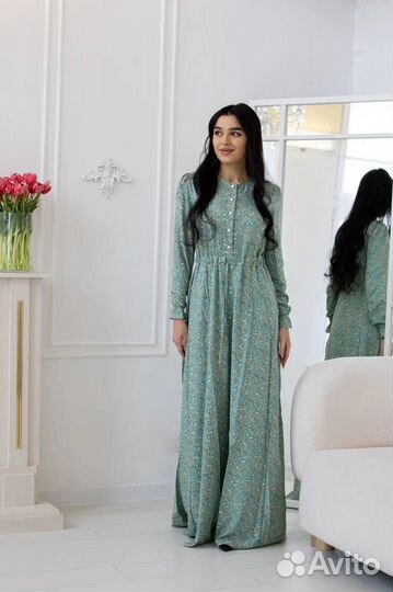 Мусульманское платье длинное для кормления штапель