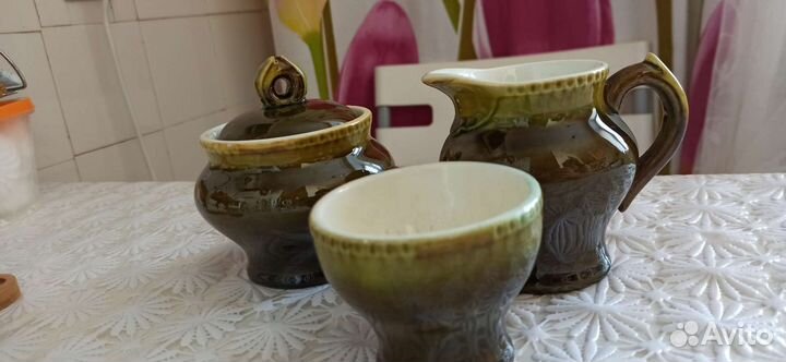 Керамическая сахарница, соусник, сливочник СССР