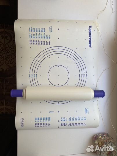 Скалка с кольцами + подложка для теста Tupperware