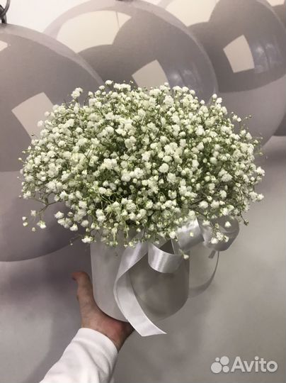 Букет цветов из гипсофилы, композиция