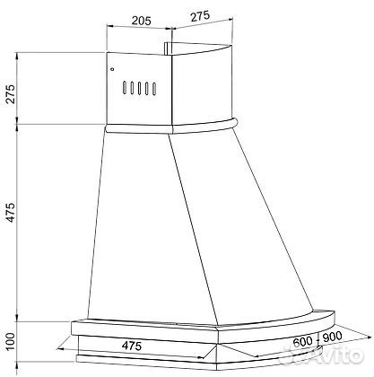 Вытяжка rainford RCH-4601 White/Linden